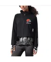 Msx By Michael Strahan Women's Black Cleveland Browns Grace Raglan Full-zip Running Jacket In Black
