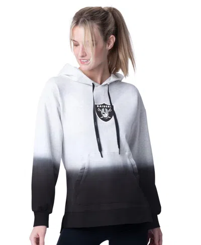 Msx By Michael Strahan Women's Black Las Vegas Raiders Daniela Pullover Hoodie In Gray,black