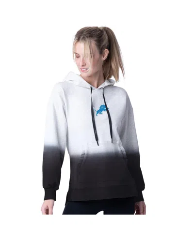 Msx By Michael Strahan Women's Gray/black Detroit Lions Daniela Pullover Hoodie In Gray,black