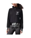 Msx By Michael Strahan Women's  Black Las Vegas Raiders Grace Raglan Full-zip Running Jacket In Black