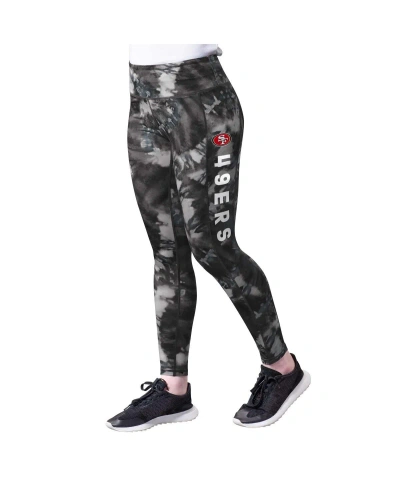 Msx By Michael Strahan Women's  Black San Francisco 49ers Aubrey Tie-dye Leggings