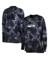 Msx By Michael Strahan Women's  Black Seattle Seahawks Bailey Tie-dye Pullover Sweatshirt In Black