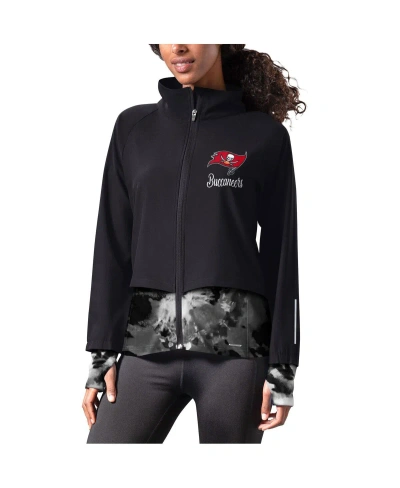 Msx By Michael Strahan Women's  Black Tampa Bay Buccaneers Grace Raglan Full-zip Running Jacket