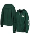 Msx By Michael Strahan Women's  Green Green Bay Packers Emerson Lightweight Full-zip Hoodie In Green