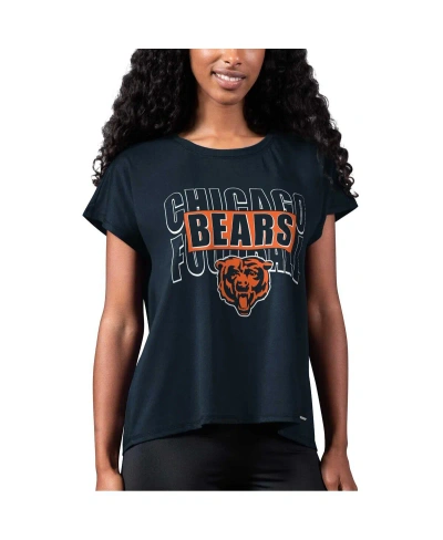 Msx By Michael Strahan Women's  Navy Chicago Bears Abigail Back Slit T-shirt