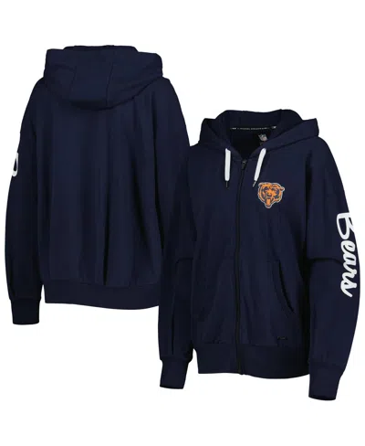 Msx By Michael Strahan Women's  Navy Chicago Bears Emerson Lightweight Full-zip Hoodie