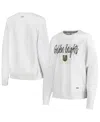 Msx By Michael Strahan Women's  White Distressed Vegas Golden Knights Millie Raglan Pullover Sweatshi In White