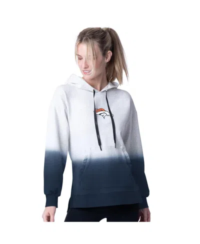 Msx By Michael Strahan Women's Navy Denver Broncos Daniela Pullover Hoodie In Gray