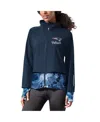 Msx By Michael Strahan Women's Navy New England Patriots Grace Raglan Full-zip Running Jacket In Navy