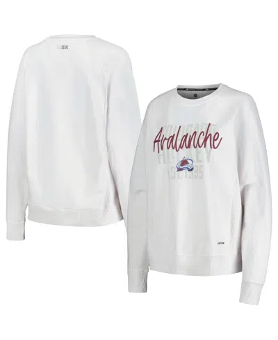 Msx By Michael Strahan Women's Colorado Avalanche Millie Raglan Pullover Sweatshirt In White