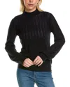 Mt By Madeleine Thompson Balloon Sleeve Wool-blend Top In Blue
