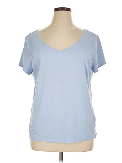 Pre-owned Mta Sport Short Sleeve Top Blue Scoop Neck Tops
