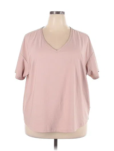 Pre-owned Mta Sport Short Sleeve Top Pink V Neck Tops