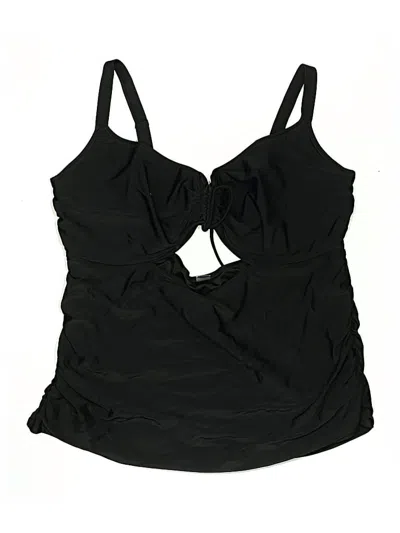 Pre-owned Mta Sport Swimsuit Top Black Solid Pattern Swimwear