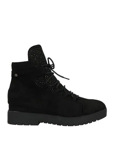 Mtng Woman Ankle Boots Black Size 8 Textile Fibers