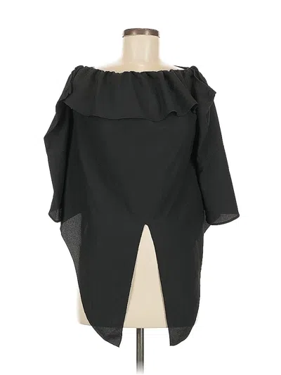 Pre-owned Mts 3/4 Sleeve Blouse In Black