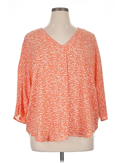 Pre-owned Mts 3/4 Sleeve Blouse In Orange