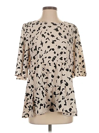 Pre-owned Mts 3/4 Sleeve Blouse In White