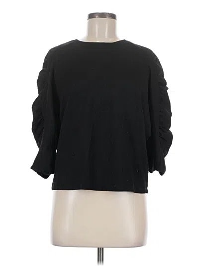 Pre-owned Mts 3/4 Sleeve Top Black Boatneck Tops