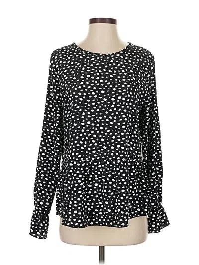 Pre-owned Mts Long Sleeve Blouse In Black