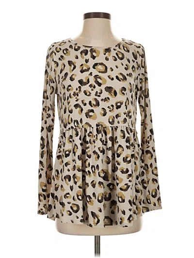 Pre-owned Mts Long Sleeve Blouse In Gold