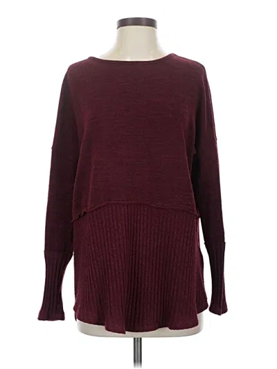 Pre-owned Mts Long Sleeve Top Burgundy Boatneck Tops