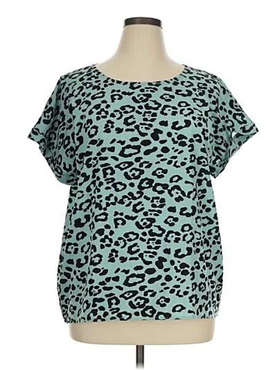 Pre-owned Mts Short Sleeve Blouse In Teal