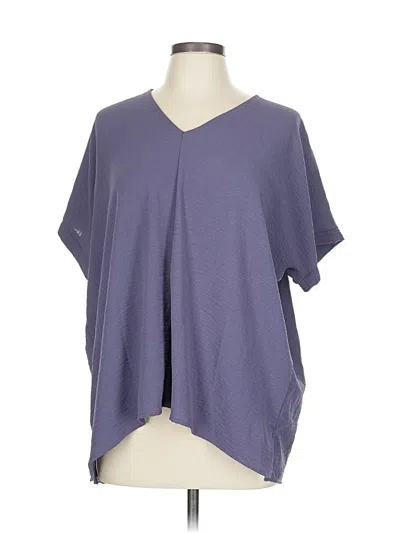 Pre-owned Mts Short Sleeve Top Purple V Neck Tops