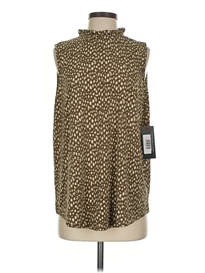 Mts Sleeveless Button Down Shirt In Brown