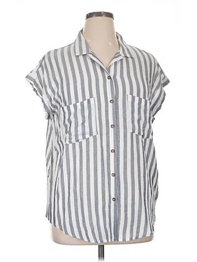 Pre-owned Mts Sleeveless Button Down Shirt In Silver