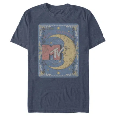 Mtv Moon Line Drawing Logo  Graphic T-shirt In Black