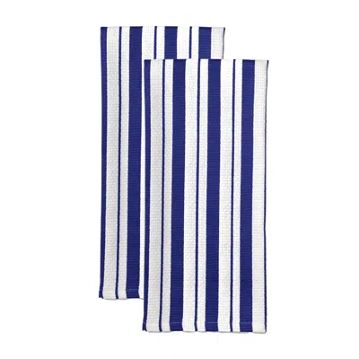 Mu Kitchen Basketweave Dish Towel, Set Of 2, Ink Blue