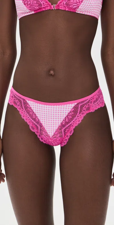 Mucci Amara Thong Strawberry Gingham In Pink