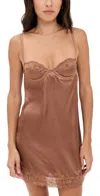 Mucci Angelina Slip Dress Espresso In Brown