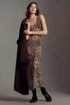 Mucci Claudette Sheer Mesh Slip Midi Dress In Multicolor