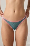 Mucci Francesca Lace Trim Swiss Dot Mesh Thong In Blue, Women's At Urban Outfitters In Blue