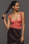 Mucci Positano Ruffle Corset Top In Pink