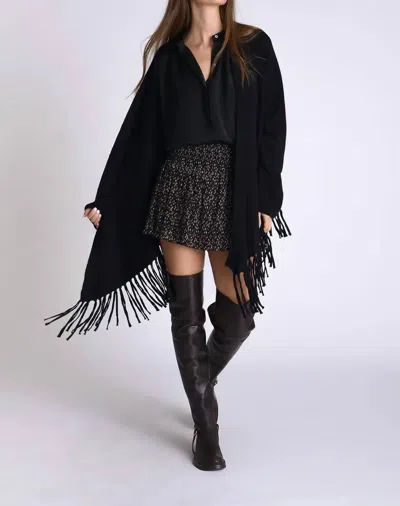 Muche & Muchette Angel Cardi W/ Fringes In Black