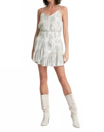 Muche & Muchette Marquise Ruffle Hem Mini Skirt In White/silver In Multi