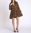 MUCHE & MUCHETTE RINA PLEATED DRESS IN LEOPARD