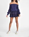 Muche & Muchette Terry Ruffle Tier Skirt In Navy