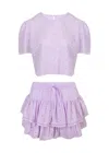 Muche Et Muchette Biky Eyelet Cotton Crop Top &amp; Skort Lavender In Purple