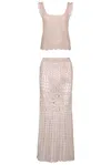 Muche Et Muchette Cannelle Crochet Crop Top &amp; Maxi Skirt Light Brown In Neutral