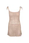 Muche Et Muchette Cannelle Crochet Mini Dress Light Brown In Neutral