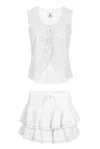 Muche Et Muchette Cannes Embroidered Tank Top &amp; Skort White In White