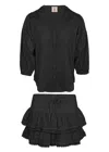 Muche Et Muchette Coquette Embroidered Shirt And Skort Black In Black