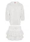 Muche Et Muchette Coquette Embroidered Shirt And Skort White In White