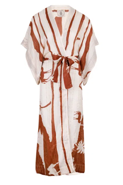 Muche Et Muchette Kha Palm Trees Kimono Mocha In Brown