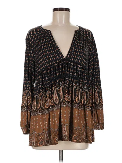 Pre-owned Muche Et Muchette Long Sleeve Blouse In Brown