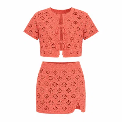 Muche Et Muchette Shara Crop Top & Mini Skirt Set - Orange